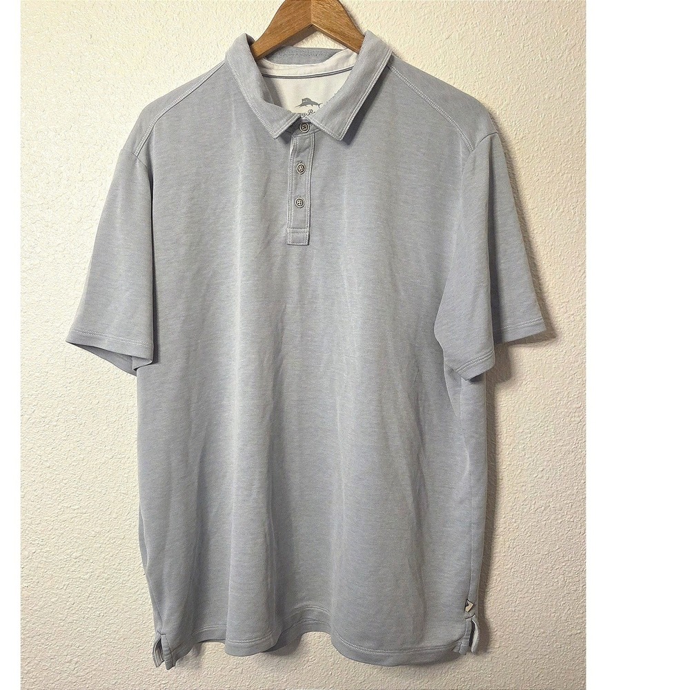 Tommy Bahama Polo XXL Ice Blue Tencel Lyocell Blend Performance Casual Golf